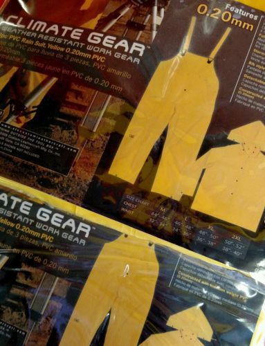 Lot of 2 CLIMATE GEAR size MEDIUM 3pc rain suit: jacket, bib pants &amp; hood  X0391