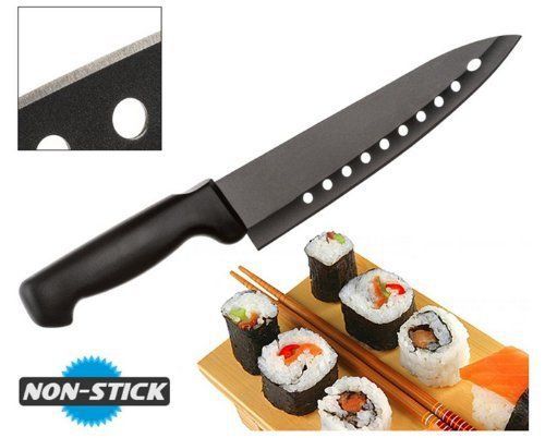 BEST Sushi Chef&#039;s Knife Non-stick Blade Kitchen Food Cook Split Cutting Slide