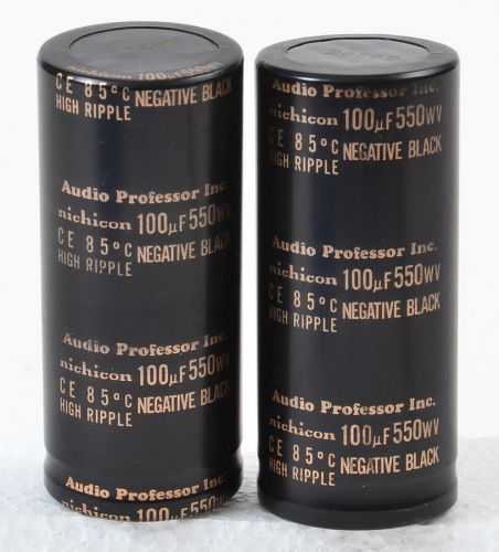 Matched Pair of Nichicon Audio Professor Capacitors, 100uF @ 550V