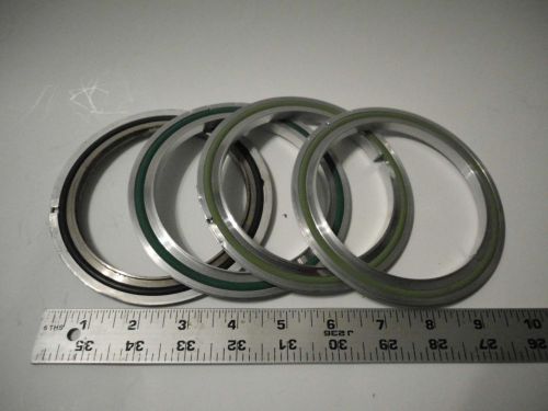 4 Piece Lot of High Vacuum ISO100 Flange Viton Centering Rings