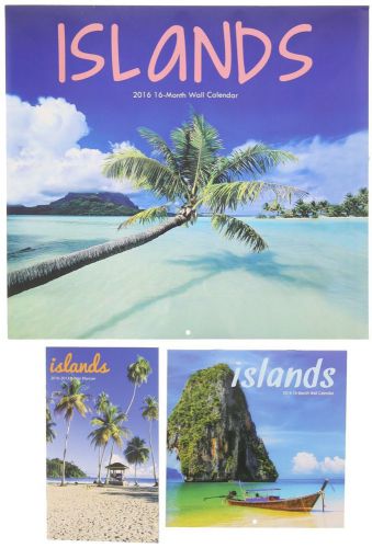 2016 ISLANDS Calendar Lot NEW - Full Wall, Planner &amp; Mini Desk Calendar - Beach