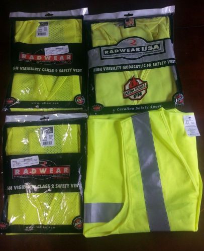 3 Radwear Class 2 Safety Vests and 1 3M Safety Vest