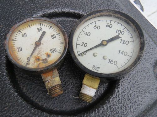 Vintage MARSHALLTOWN Pressure Gauge 0-160 psi USG US GAUGE 0-100 2 PC LOT