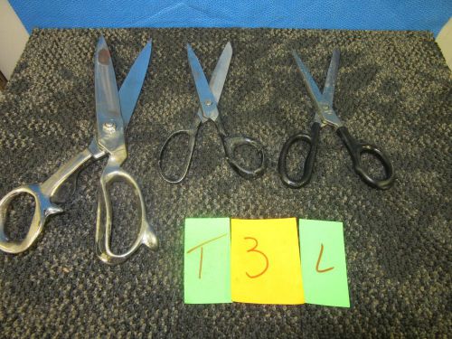 3 SCISSOR CLAUSS 4B HERITAGE JUDSON SHEARS FABRIC PLASTIC WIRE INDUSTRIAL USED