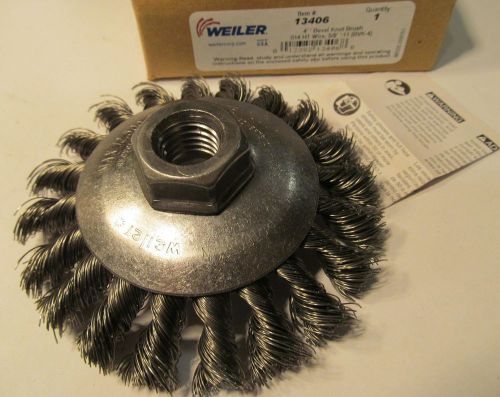NEW WEILER 13406 BVK-4&#034; KNOT WIRE BEVEL BRUSH 5/8&#034; HOLE FILET WELD/ CORNERS
