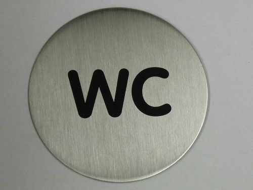 PICTO Durable signage brushed stainless steel stick on sign 4907 ?83mm WC