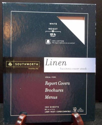 Open Box Southworth Linen Business Cover Stock White Stationary 65 lb weight
