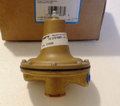 Watts 1/4&#034; LF215M1-X-Z9 Low Pressure Water Regulator  Brass Body SS Seat