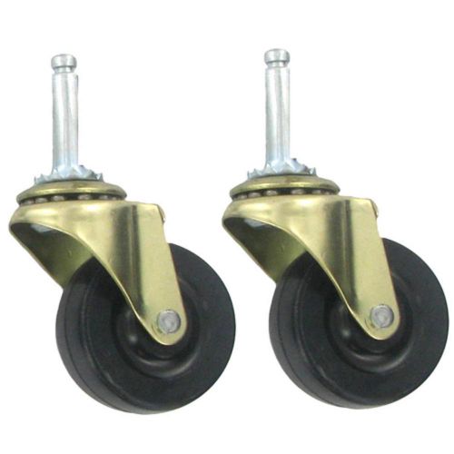 Shepherd 2pk,  2&#034; Brass Stem Rubber Wheel Caster 19342