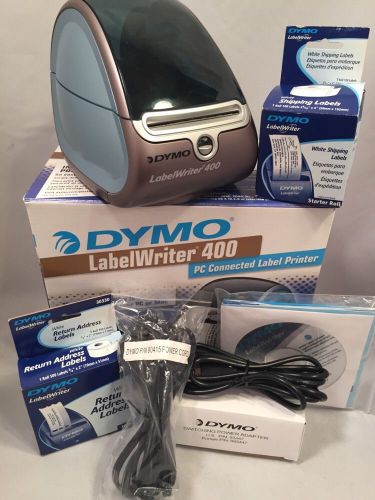 Dymo LabelWriter 400 w/ Box Power Cords/Cables Excellent Condition Barely Used!