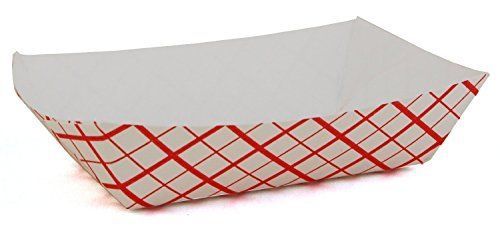 ChefLand 3 lb Capacity Food Tray, Red Check | 50ct New