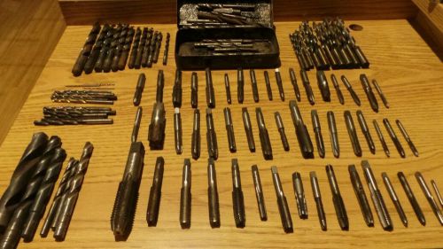 LOT OF (114)TAPS &amp; DRILLS BITS MACHINIST TOOLS GREENFIELD,VERMONT,HS MADE IN USA
