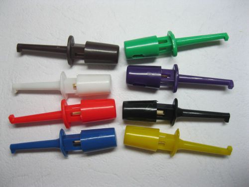 72 small grabber test probe single hook clip 8 color for sale