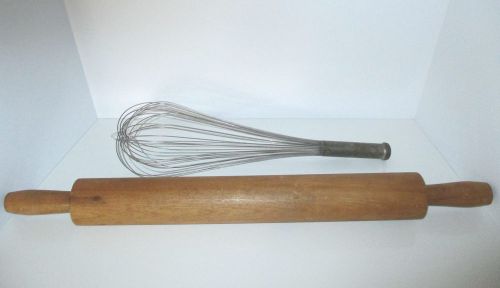 One lg commercial restaurant wisk and one lg commerical restaurant rolling pin for sale