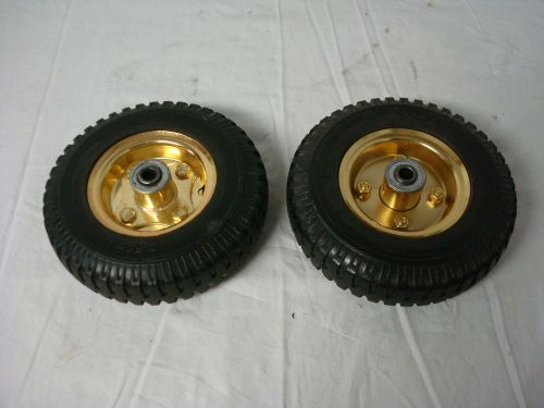 Pair of 2.50-4 solid wheels for lawn equipment unknown maker for sale