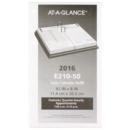 AT-A-GLANCE Daily Desk Calendar 2016 Refill Large 12 Months 4.5 x 8 Inch Page...