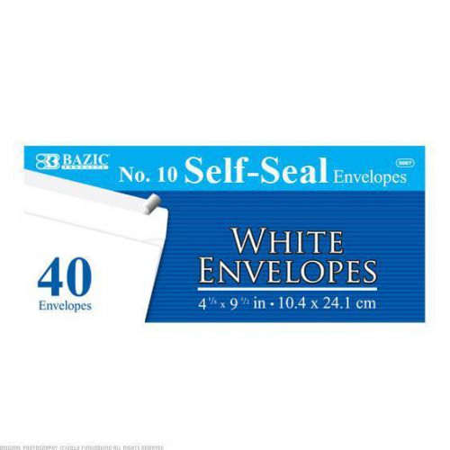 BAZIC #10 Self Seal White Envelope 24 Packs of 40 5067-24
