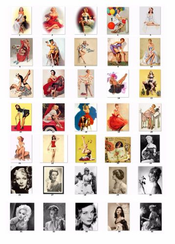 30 Personalized Return Address Labels Vintage Pinups Buy 3 get 1 free (vin1)
