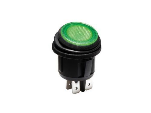 Velleman r13244bg/led green led illuminated rocker switch 2p dpst /on-off 12v for sale