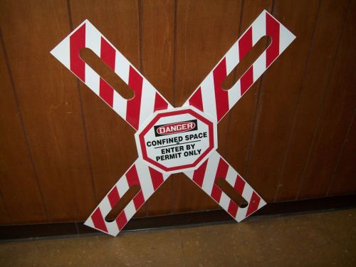 Safety sign - danger confined space enter by permit only       &lt;976in for sale