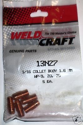 Weldcraft 13N27  1/16 size collet bodies 5/pk