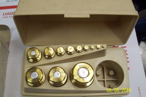 OHAUS STO-A-WEIGH BRASS WEIGHT SET MEASURES OUNCES 12 PIECES