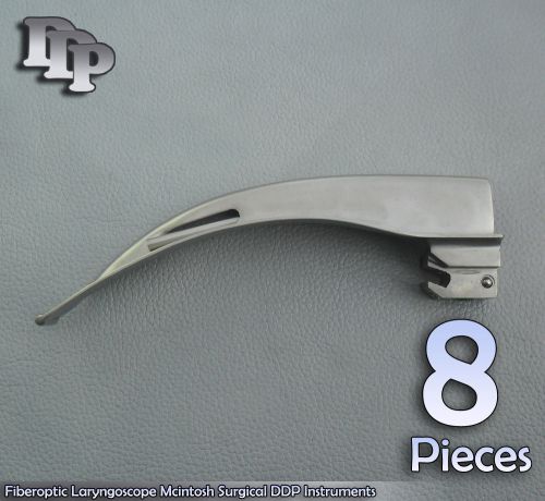 8 Pieces Of Fiberoptic Laryngoscope Mcintosh Blade # 4 Surgical DDP Instruments