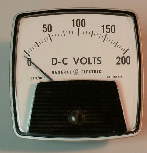 L@@K GENERAL ELECTRIC 0-200 DC VOLTS TYPE DO-91  CAT. 518X14 PANEL METER