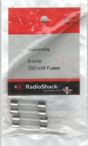 RadioShack 6-AMP 250 Volt Fast-Acting  1 1/4 X 1/4&#034; Fuses 270-1012