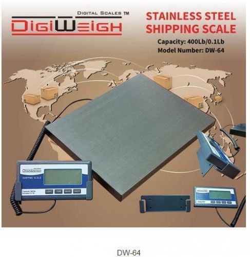 DW-64 Bench Scale 400 lb x 0.1 lb Stainless Steel Platform,15&#034;x12&#034;,lb/oz/kg,NEW