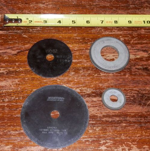 Lot of 4 Grinding/Diamond Wheels Norton and Other - Used
