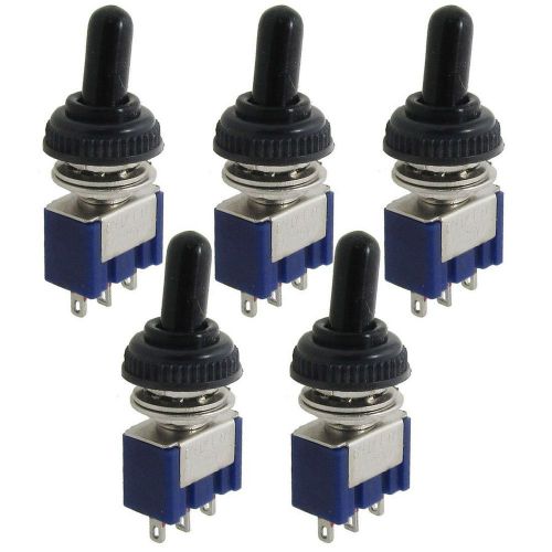 URBEST 5 Pcs AC 125V 6A ON/OFF/ON 3 Position SPDT 3 Pins Toggle Switch with W...