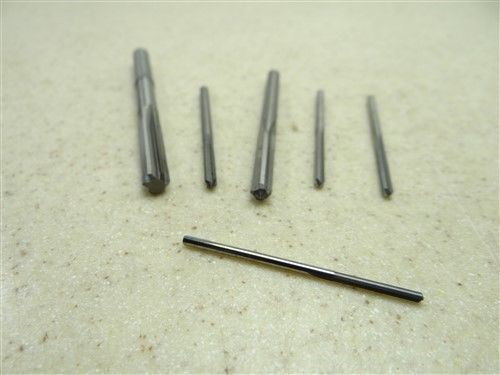 LOT OF 6 SOLID CARBIDE STRAIGHT SHANK MIRCO REAMERS 5/64&#034; TO 1/4&#034; M.A FORD