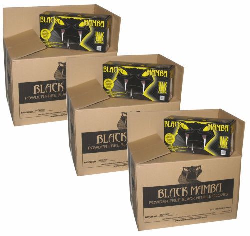 Black mamba 3 cases 3000 gloves nitrile disposable construction hvac mechanic for sale