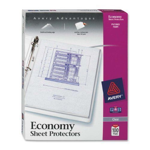 Avery economy clear sheet protectors, acid free, box of 100 (75091) for sale
