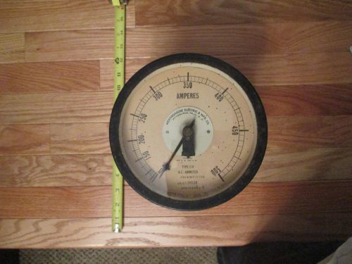 Very Large 1905 Westinghouse Electric Type SM AC Ammeter Amperes guage steampunk