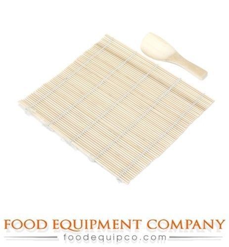 Paderno 49626-00 bamboo sushi mat and wooden rice paddle for sale