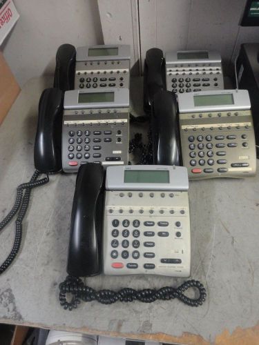 Lot of 5 NEC Dterm 80 Telephone 4x DTH-8D-1(BK) &amp; 1x DTH-8D-2(BK) Phones