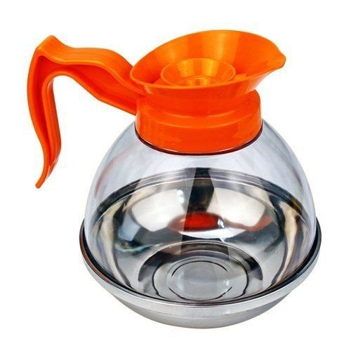 Foodservice Essentials Plastic Coffee Decanter, Decaf, 64-Ounce, Orange