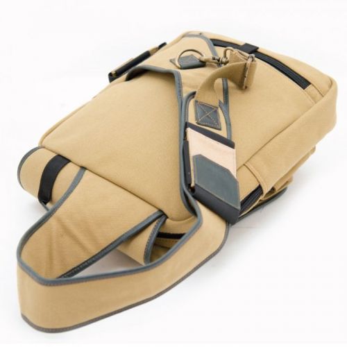 New canvas covert concealed carry sling pack: sand, nice size: 20&#034; x 13&#034; x 6&#034; for sale