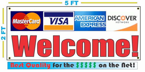 Credit Cards Welcome Banner Sign for Visa Amex Discover Master Card