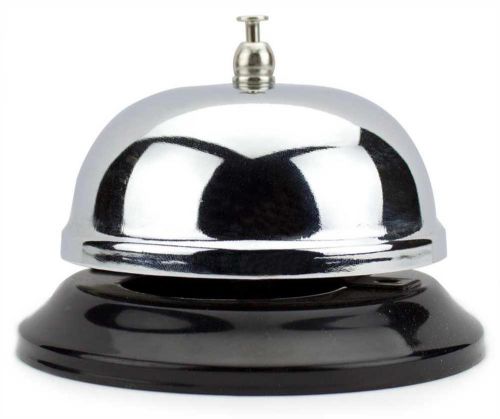 10cm Chrome Service Bell with Black Base