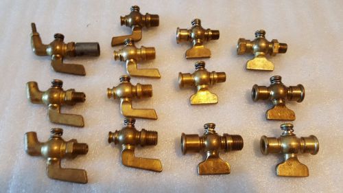 1/4, 5/8 inch female brass drain pet cock shut off valve fuel gas oil air for sale