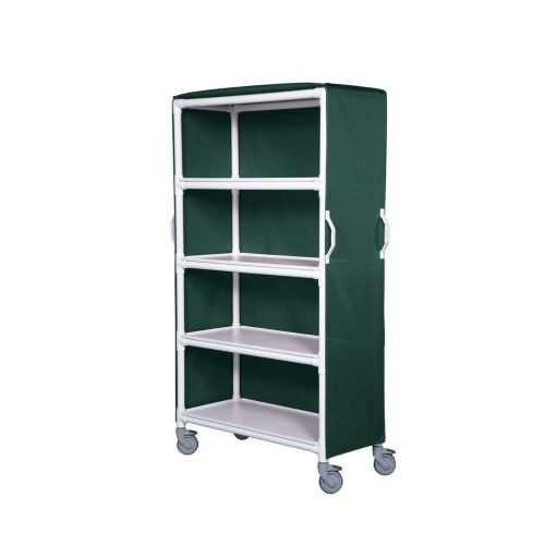 4 shelf linen cart - 46&#034; x 20&#034; shelves - mesh forest green             1 ea for sale