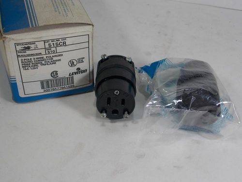 LOT OF 2 NEW LEVITON 515CR 2 POLE 3 WIRE ROUND CORD CONNECTOR
