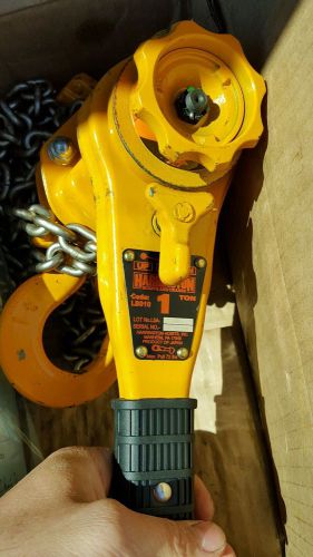 Harrington 1 ton 2000 lb lever hoist chain ratchet come along 20 ft lift for sale