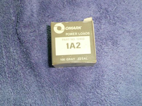 NOS Omark Power level 1 Gray .22 Cal. Crimp Loads 100 Count Box, #12403