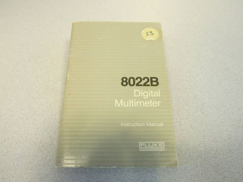 Fluke 8022B Digital Multimeter Instrucion Manual