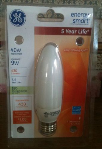 GE Energy Smart 9W SW CANDLE Replaces a 40W Bulb 1 Decorative CFL Bulb