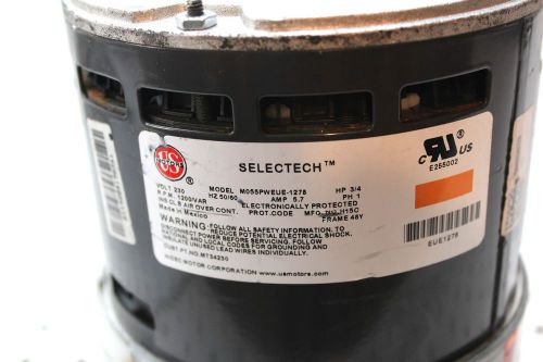 US Motors Selectech Programmable Motor M055PWEUE-1278 3/4 HP 230 Volts 5.7Amp